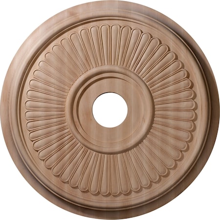 Ekena Millwork Carved Berkshire Ceiling Medallion, Red Oak (Fits Canopies up to 8 1/4"), 24"OD x 3 7/8"ID x 2 1/4"P CMW24BERO